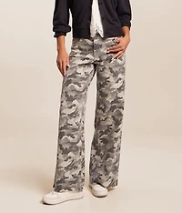 Sloane Ultra Wide Leg Camo Stretch Jean