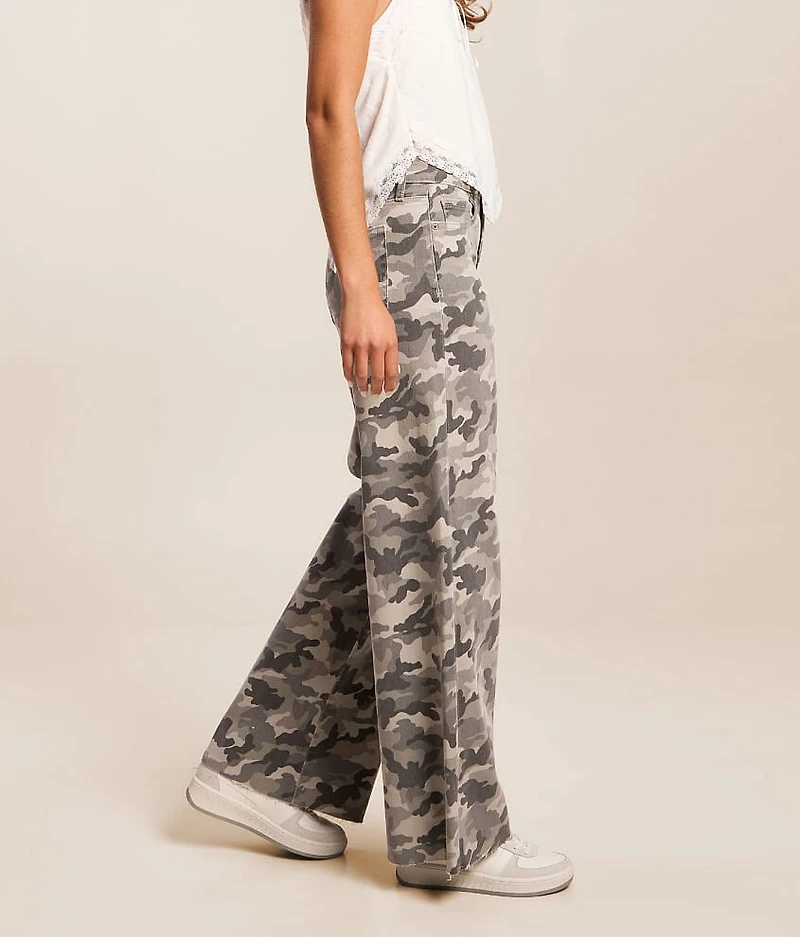 Sloane Ultra Wide Leg Camo Stretch Jean