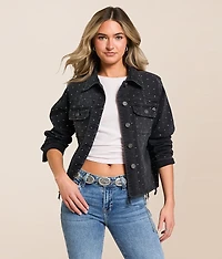 Rhinestone Denim Stretch Jacket