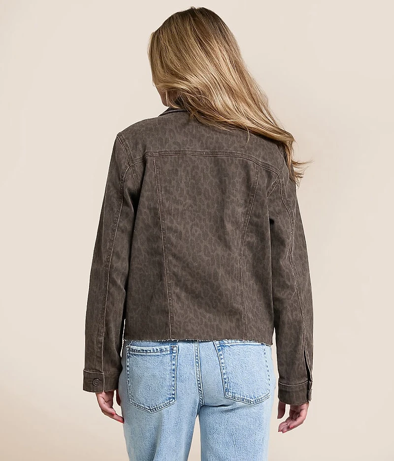 Cheetah Stretch Denim Jacket