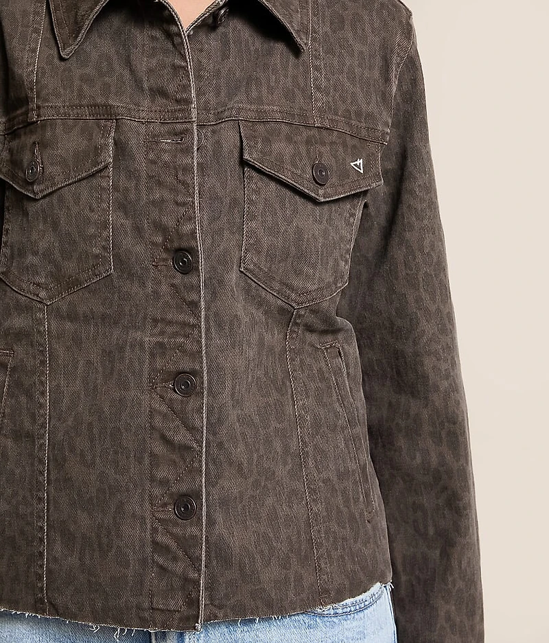 Cheetah Stretch Denim Jacket
