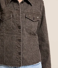 Cheetah Stretch Denim Jacket