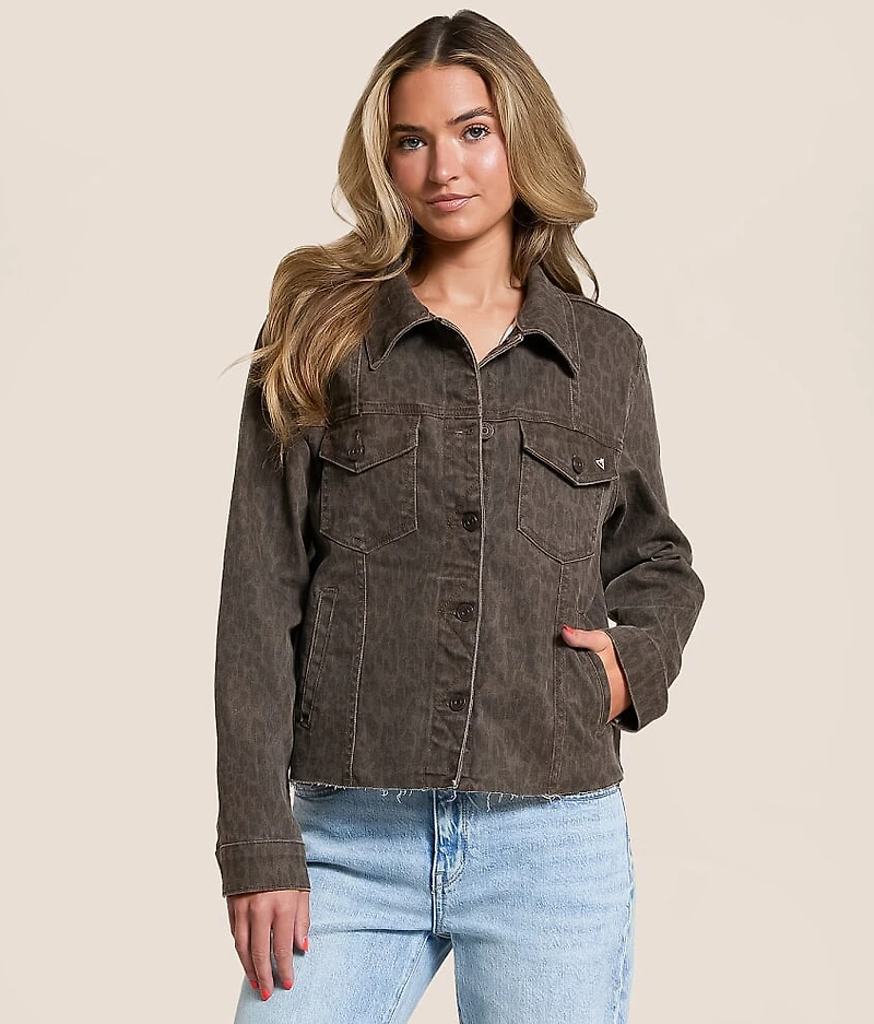 Cheetah Stretch Denim Jacket