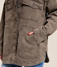 Washed Denim Oversized Stretch Shacket