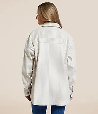 Striped Denim Stretch Shacket