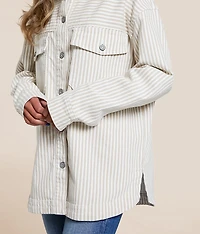 Striped Denim Stretch Shacket