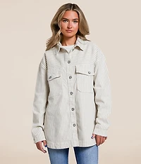 Striped Denim Stretch Shacket