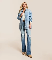 Oversized Trucker Denim Stretch Jacket