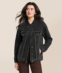 Studded Denim Oversized Jacket