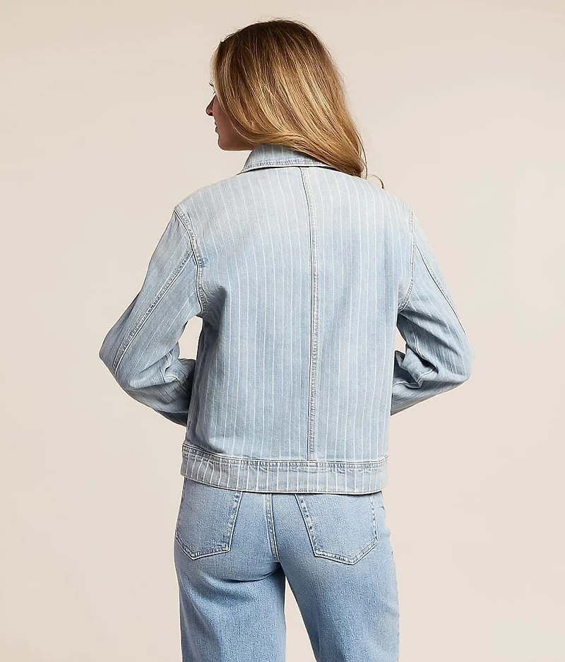 Striped Denim Stretch Jacket