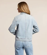 Striped Denim Stretch Jacket