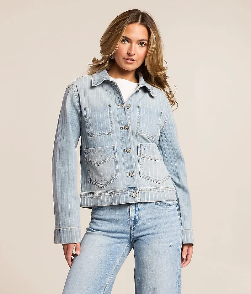 Striped Denim Stretch Jacket