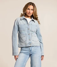 Striped Denim Stretch Jacket