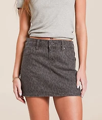 Peyton Cheetah Denim Mini Skirt