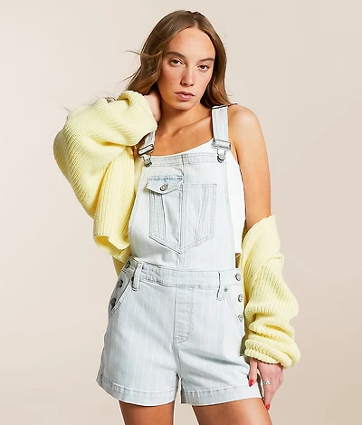 Dylan Striped Denim Overall Short