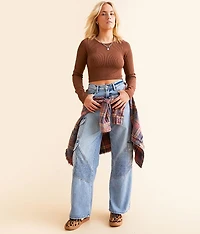 Nori Wide Leg Moto Cargo Jean