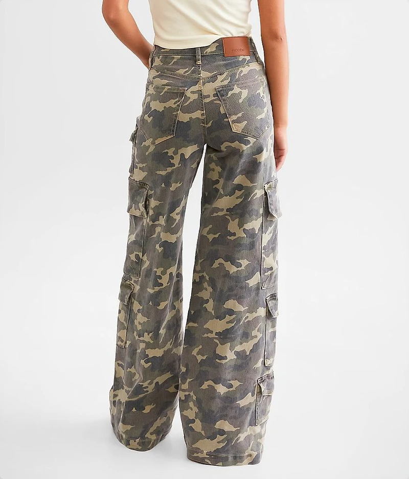 Nori Camo Wide Leg Cargo Stretch Jean