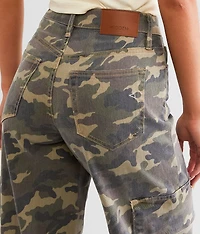 Nori Camo Wide Leg Cargo Stretch Jean