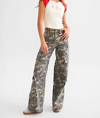 Nori Camo Wide Leg Cargo Stretch Jean