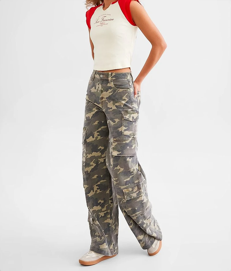 Nori Camo Wide Leg Cargo Stretch Jean