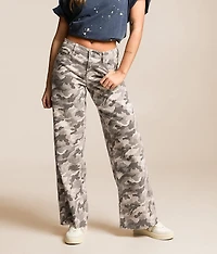 Nori Wide Leg Camo Stretch Jean