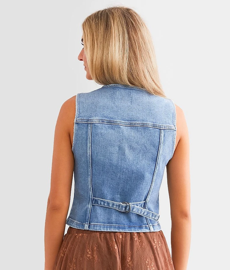 Washed Denim Stretch Vest