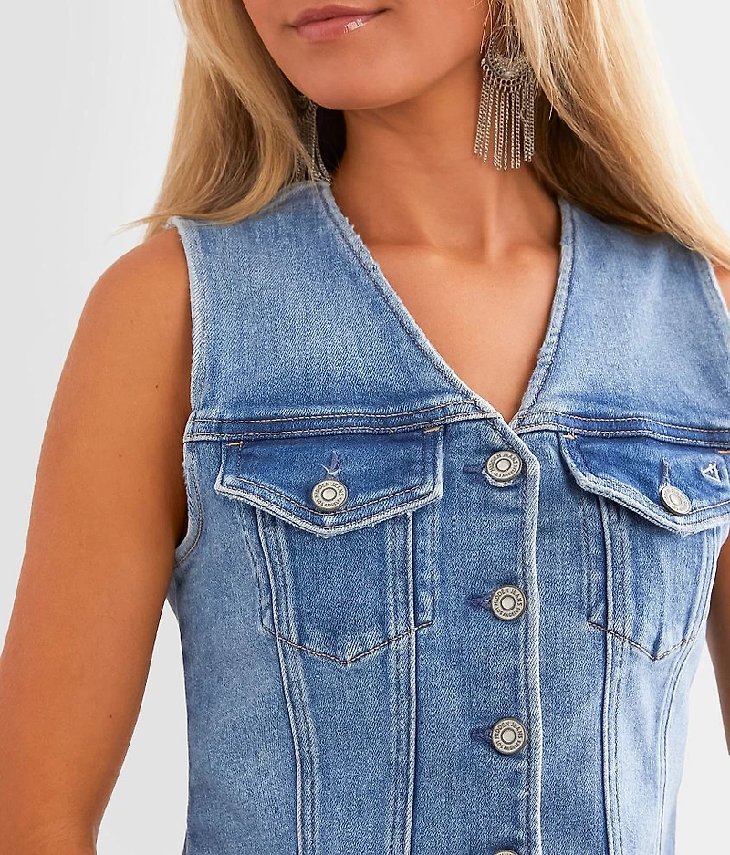 Washed Denim Stretch Vest
