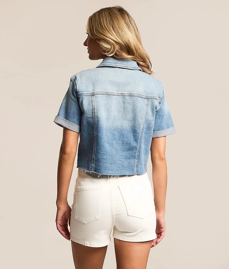 Cropped Denim Stretch Shirt
