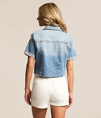 Cropped Denim Stretch Shirt