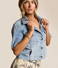 Cropped Denim Shirt