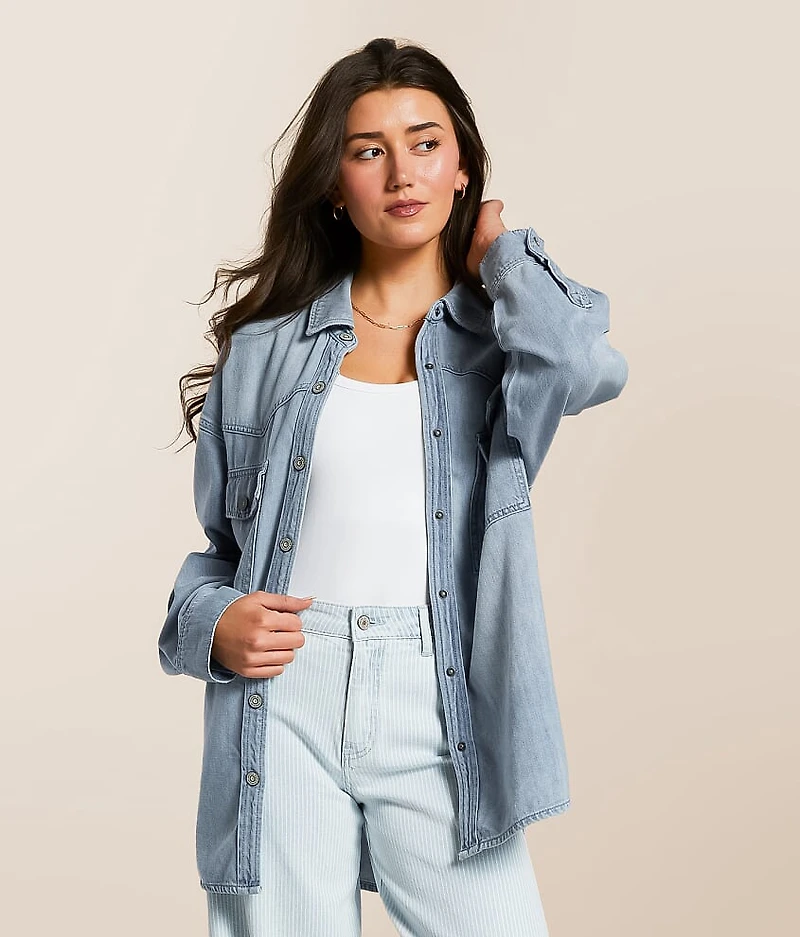 Washed Denim Oversized Shacket