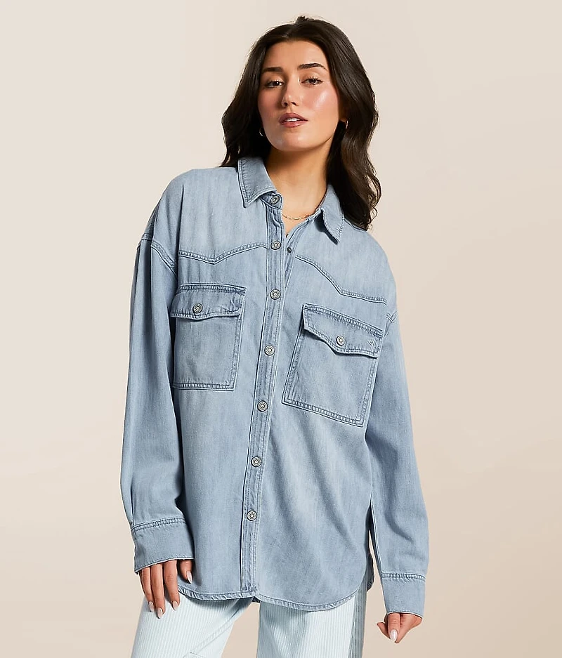 Washed Denim Oversized Shacket