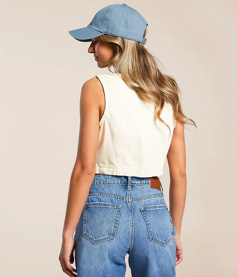 Cropped Denim Vest