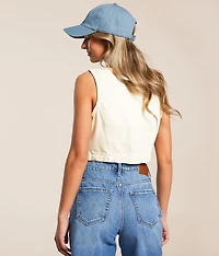 Cropped Denim Vest