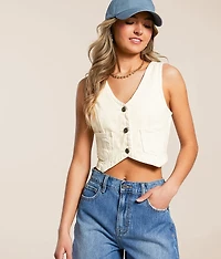 Cropped Denim Vest