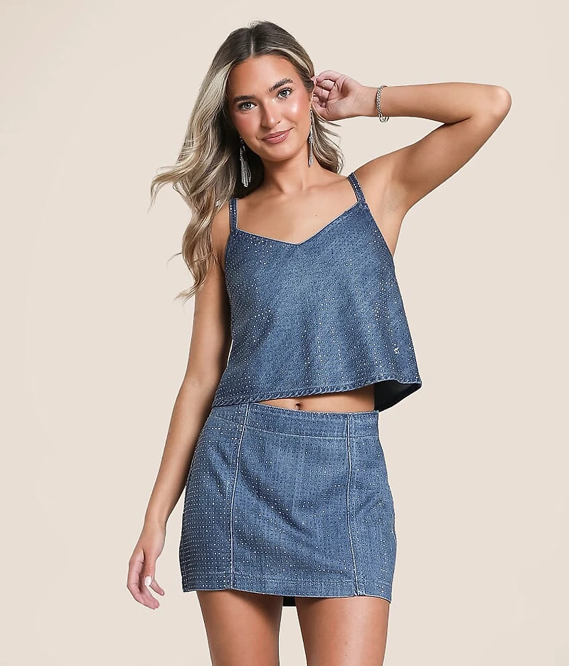 Abbey Rhinestone Cropped Tank Top