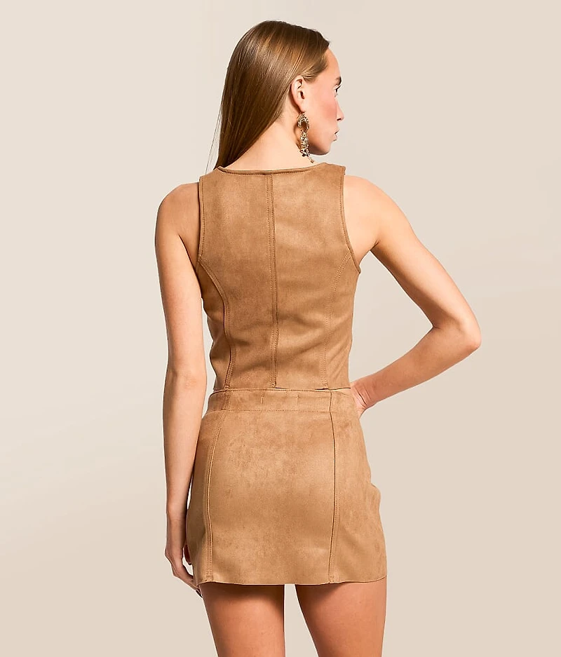 Abbey Faux Suede Cropped Vest