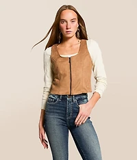 Abbey Faux Suede Cropped Vest