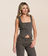 Cheetah Denim Stretch Vest