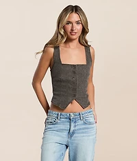 Cheetah Denim Stretch Vest