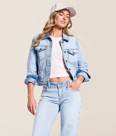 Studded Denim Stretch Jacket