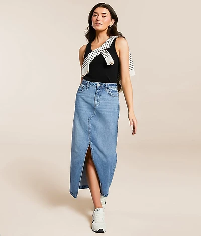 Peyton Denim Maxi Skirt