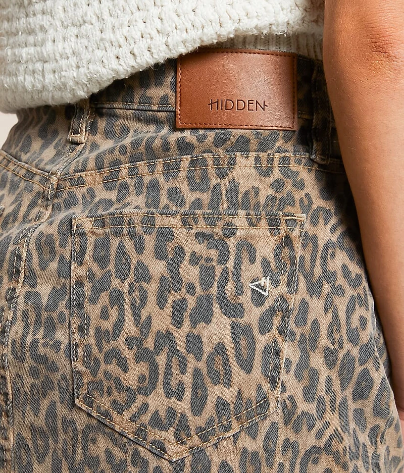 Peyton Cheetah Denim Skirt