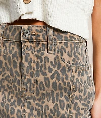 Peyton Cheetah Denim Skirt