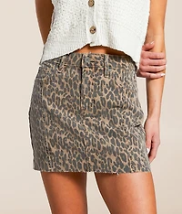 Peyton Cheetah Denim Skirt