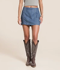 Peyton Rhinestone Denim Mini Skirt