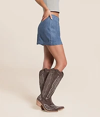 Peyton Rhinestone Denim Mini Skirt