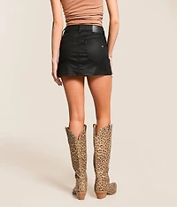 Peyton Coated Mini Denim Stretch Skirt