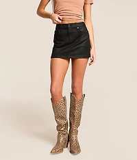 Peyton Coated Mini Denim Stretch Skirt