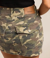 Peyton Camo Denim Stretch Skirt